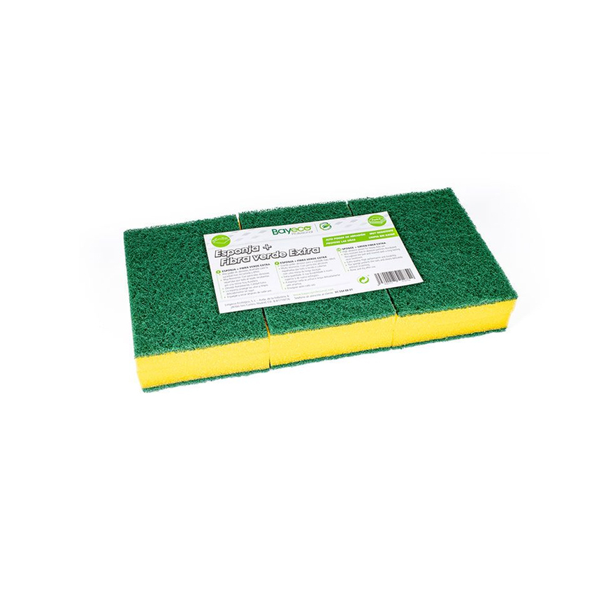 ESTROPAJO + ESPONJA BAYECO 10X15, PAQ/6 UDS
