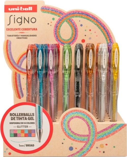 EXP 48 BOLIGRAFOS UNI-BALL SIGNO SPARKLING GLITTER