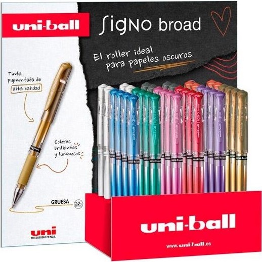 EXP 36 BOLIGRAFO UNI-BALL SIGNO BROAD UM-153 COLORES METAL