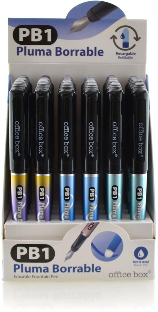 EXP 24 PLUMA BORRABLE PB1 TINTA AZUL OFFICE BOX
