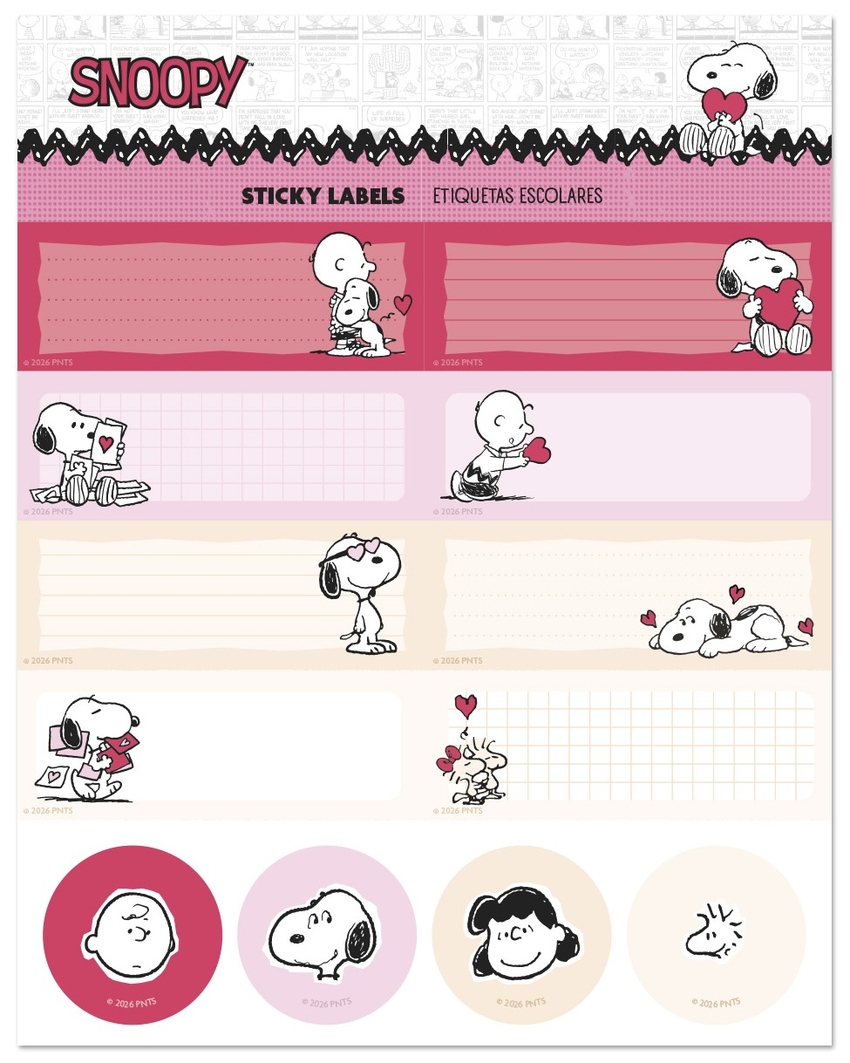 BLISTER ETIQUETAS ADHESIVAS SNOOPY LOVE SEASON