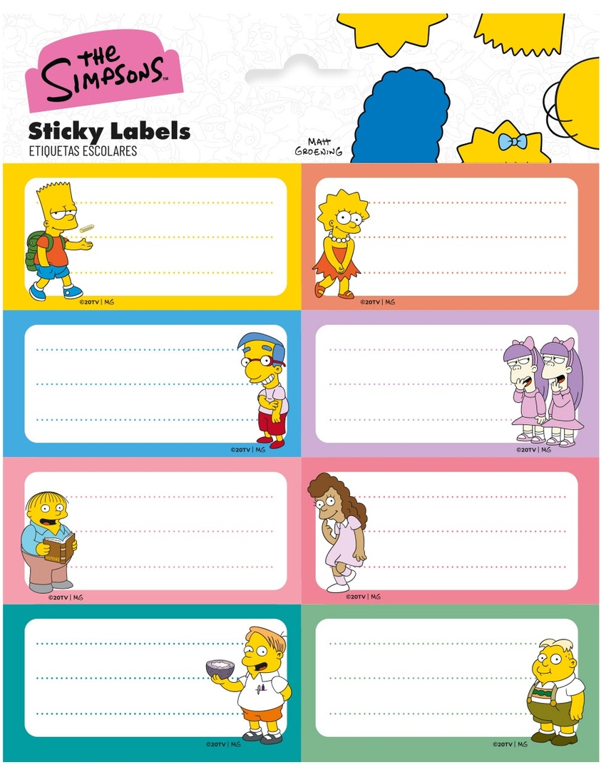 BLISTER ETIQUETAS ADHESIVAS THE SIMPSONS