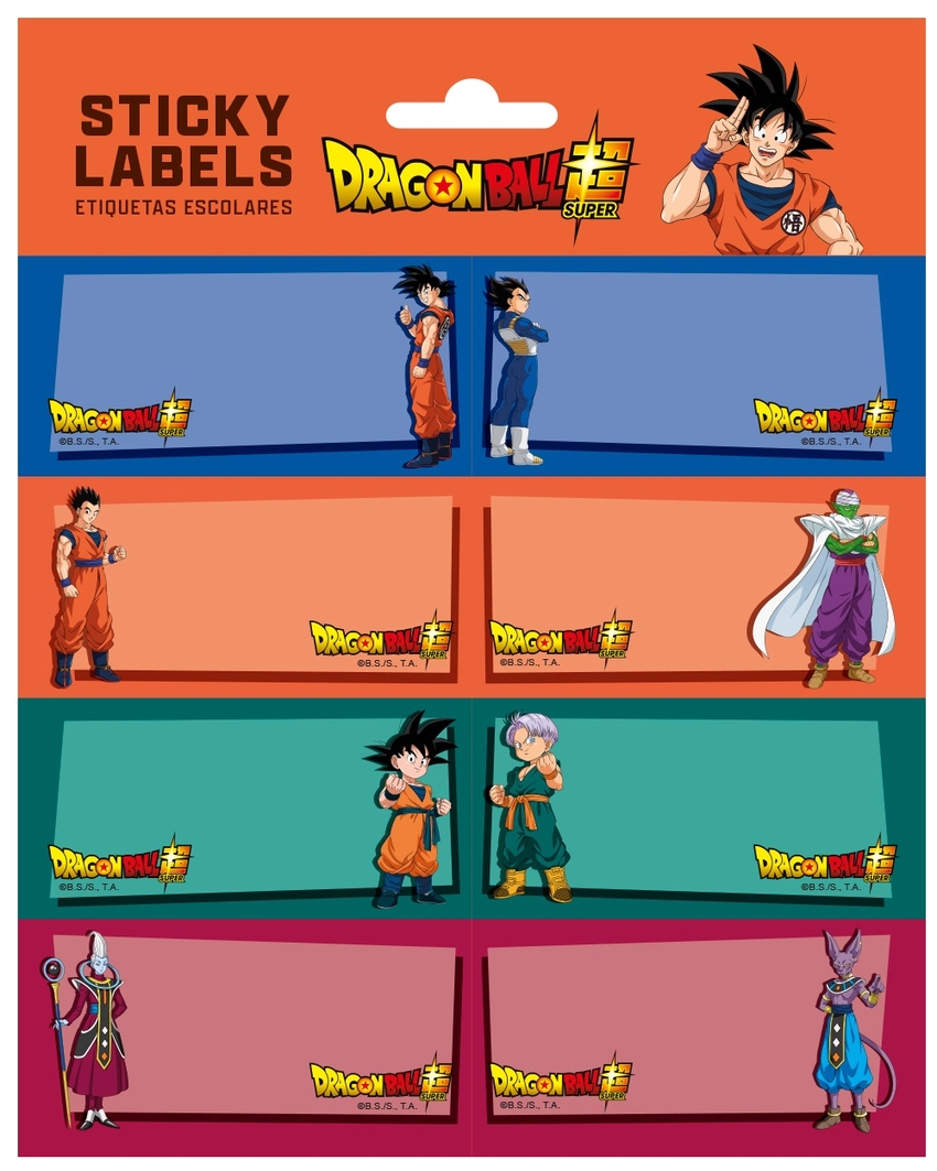 BLISTER ETIQUETAS ADHESIVAS DRAGON BALL