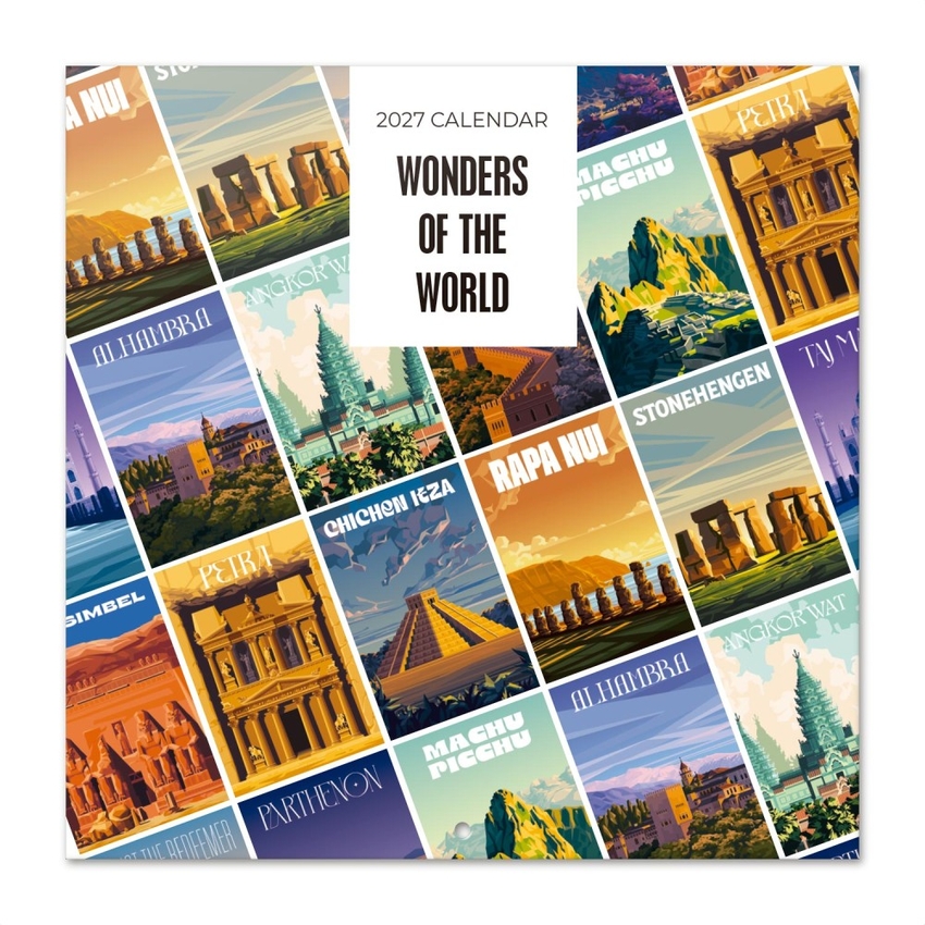 CALENDARIO PARED 2027 MARAVILLAS DEL MUNDO 30X30CM