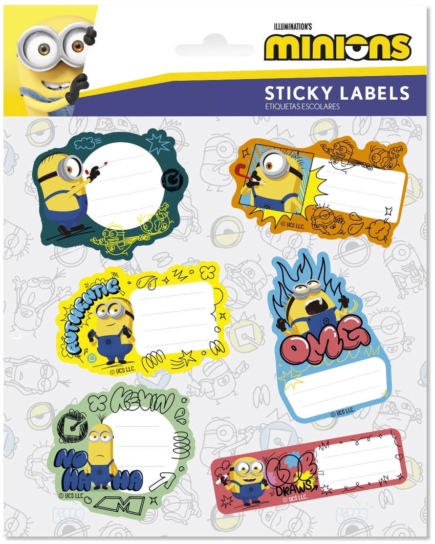 BLISTER ETIQUETAS ADHESIVAS PREMIUM MINIONS