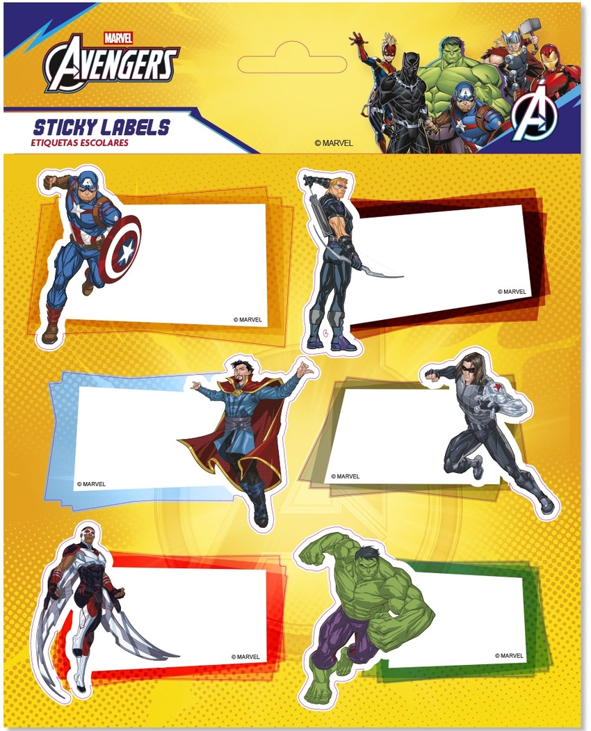BLISTER ETIQUETAS ADHESIVAS PREMIUM MARVEL VENGADORES