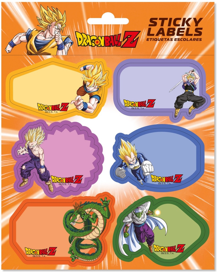BLISTER ETIQUETAS ADHESIVAS PREMIUM DRAGON BALL
