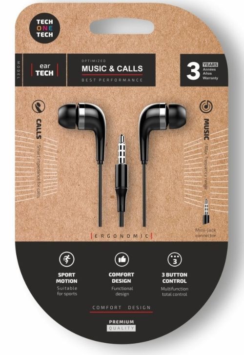 AURICULARES SOFT EARTECH BLACK  INTRAUDITIVOS JACK