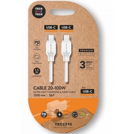 BLISTER CABLE 20-100W USBC A USBC BLANCO 1.5M 5A