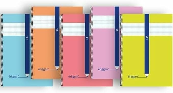 PAQ/10 CUADERNO ESPIRAL F? 80H 70G 5MM CUADROVIA ERIGGAN